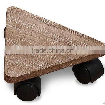 Modern Designwood Mat With Wheels for Your Flower Pot photo-5