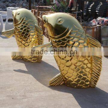 Fiberglass golden fish sculpture