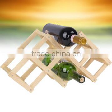 Foldable 6 Bottle Wooden Wine Rack