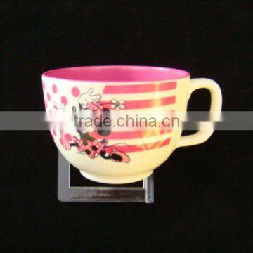 Printing wide mouth melamine cup with handle/ printing coffee melamine mug with handle