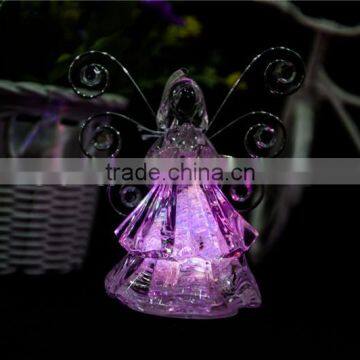 Dongguan acrylic LED christmas angel with iron wings decor