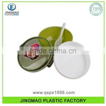 Customized Logo Double Deck PP Plastic Lunch Box With Spoon photo-3