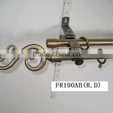 factory saling!!! antique brass and antique copper metal curtain rod with double bracket