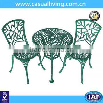 3-Piece Cast Aluminum Durable Green Patio Bistro Sets