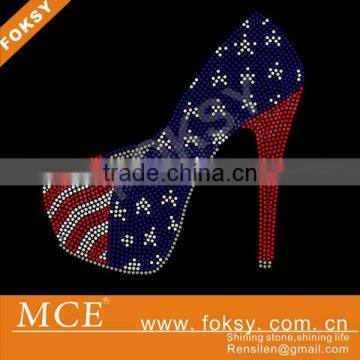 Sparkle transfer USA flag motif boots iron on pattern