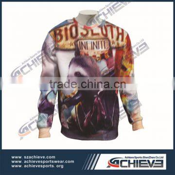 High quality fashion custom sublimation sweaters made of half cotton