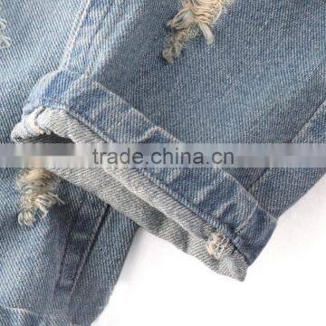 Boy New Model Pants Jeans 2017 Pure Color Hole in Leggings photo-4