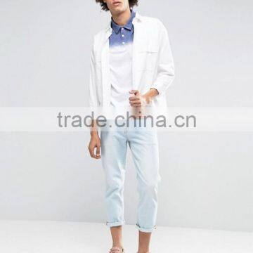 Cheapest Custom Short Sleeve Button Placket Point Collar White Men's 100% Cotton Breathable Knit 200g Casual Polo T-Shirt photo-4