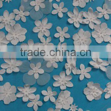 China Supplier 3d lace fabric flower design for beautiful girls' dress