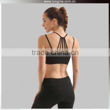 Seamless Nylon & Spandex Crossfit Fitness Yoga Racerback Sports Bra Custom photo-3