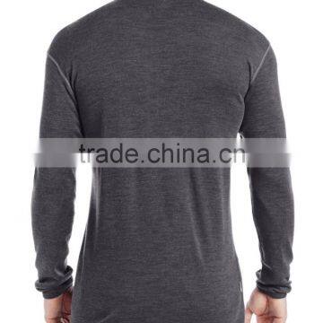 Custom 2016 New Brand 100% Pure Merino Wool Men's Mid Weight 1/4 Zip Outdoor Athletic Base Layer Sport Long Sleeve Clothes Shirt photo-2