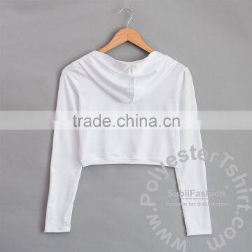 Women Fit Crop Top Hoodie Sublimation Blank. no Minimum Qauntity 3 Color Ready. Real Factory. Sample in Few Days photo-2