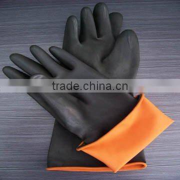 Fashion long rubber glove black rubber glove