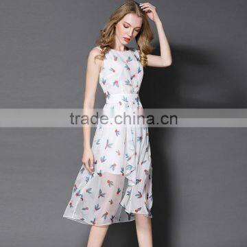 Maxnegio Women Casual One Piece Dress in Floral Print Sexy Slit Maxi Topshop Ruffle Dress photo-6