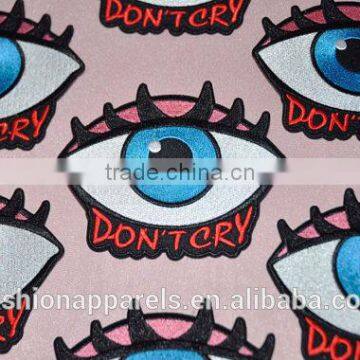 Custom Hand Made Don't Cry Eye Embroidered Patch for Clothes Embroidery Patch Made in China Choose Size/color photo-3