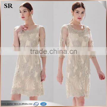 Popular Ladies Sleeveless Crochet Lace Long Evening Party Dress photo-2