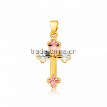 Three Tone plated Cross pendant