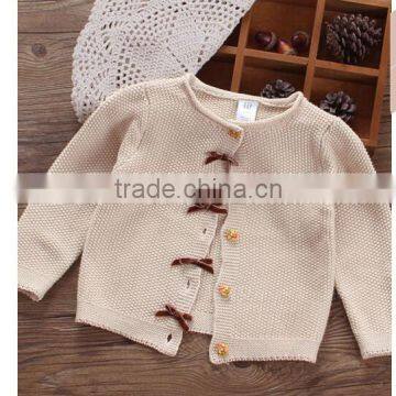 Crewneck button-down long sleeve new born baby cardigan sweater