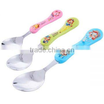 2017 Wholesale fashion design Stainless Steel baby feeding spoon with baby practice chopsticks