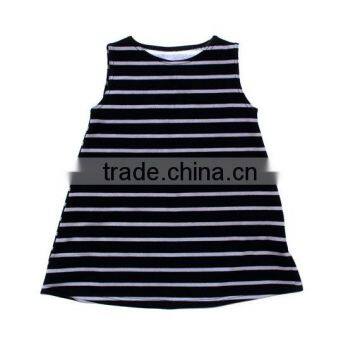 Summer Baby Soft Dress Baby Cotton Frocks Designs Girls Maxi Black Stripe Dress Baby Clothes