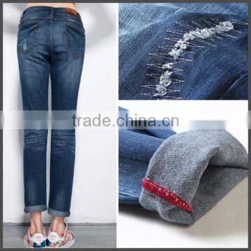 New Model Distressed Jeans for Lady ,slim Fit Lady Jeans photo-3