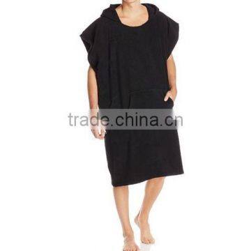 100 percent cotton black terry hooded poncho towels for adults