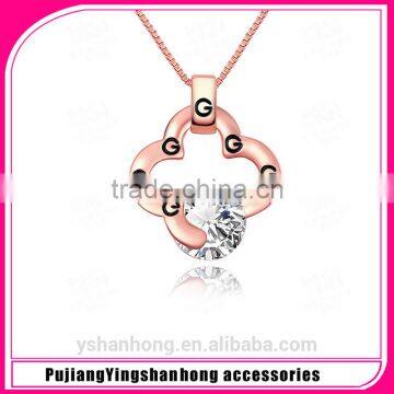 Fashion Plating Rose Gold Zircon Pendant Necklace