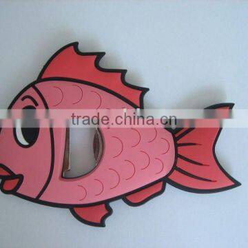 fish shape PVC magnet bottle opener