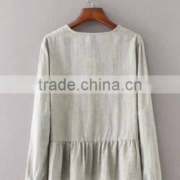 Runwaylover EY2365B New Fashion 2017 Ladies Deep V-Neck Embroidery Blouse photo-5