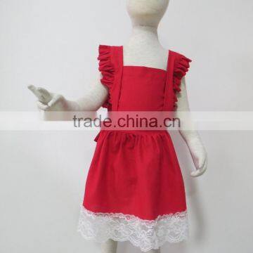 XF-175 wholesale kids cotton New Design Fashion Baby Girls Dress Red Dress