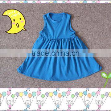 2017 Summer Yiwu Children Clothing Baby Girls Cotton Printed Sleeveless Dress Bulk Clothing