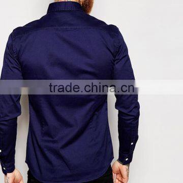 High Quality Guangzhou Cotton Shirt, Custom Men Tight-fitting Long-sleeved Shirt Wholesale photo-2