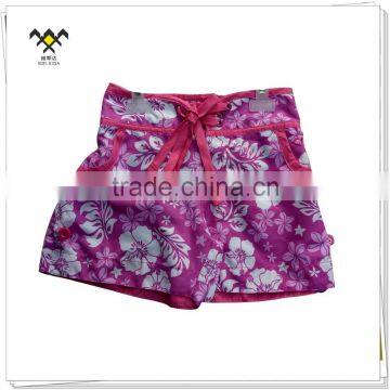 pink girls allover printing beach shorts