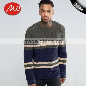 2017 new arrivals soft wool stripe branded fleece mens custom sport sweater for sale