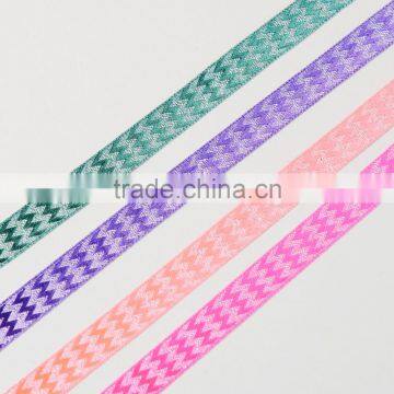 ZIG ZAG Print Wired Edged Satin Ribbon Roll