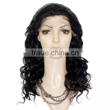 Hot Selling High Density 1b# Body Wave Front Lace Human Hair Wigs