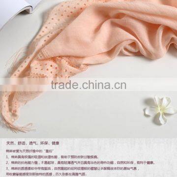New Fashion Custom Lash Lace Trimming Viscose Hijab Scarf