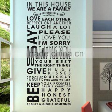 IN THIS HOUSE WE ARE A FAMILY Wall Art Removable Stickers Decor Home Decals