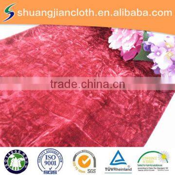 solid color polyester crushed spandex velvet fabric/korea velvet fabric