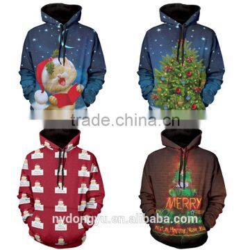 unisex 3D christmas snowflake sweatshirts/wodg plus size 3d printed cat dog hoodies/ Christmas santa jacket