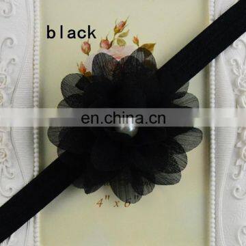 High Quality Children Headdress Draped Chiffon Pearl Hair Band Girl Headbands photo-6