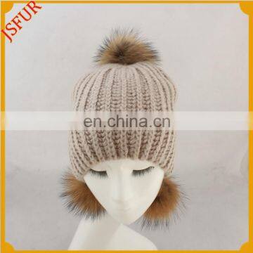 Factory Pom Poms Beanie New Lovely Knitted Cap Snowflakes Bobble Hat Fur Pompom