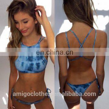 2016 digital print sky pattern Sexy Women's Bikini Set Bra Swimsuit