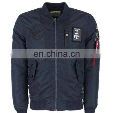High Quality Nylon Plain Navy Flight Bomber Jacket Mens photo-2