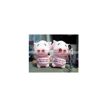 inflatable pink pig contume