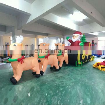 2017 Christmas theme inflatable santa with deer group Christmas santa giant decorations outdoor decorations for sale