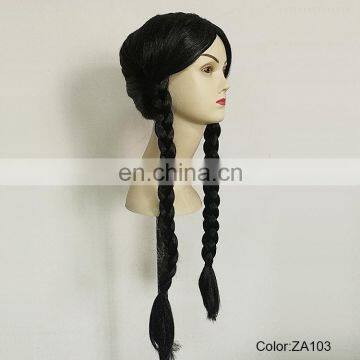 Black pigtail party wigs P-W229