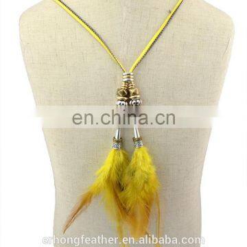 2017 the new fashion Europe and the Bohemian sweater Accessories national style pendant long feathers necklace