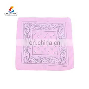 Lingshang Promotional design custom promotional printed square bandana cotton bandana custom printed pet bandana