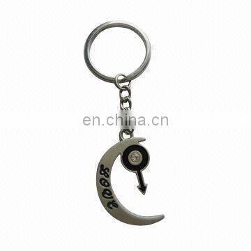 metal key chain/metal key ring/ custom key chain moon and star